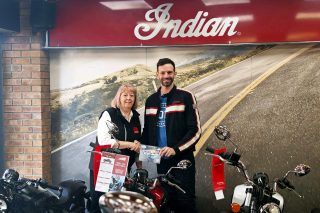 (L) Kerry Whitaker, Business Development Manager, TMO (R) James Tonks, District Sales Manager, Indian Motorcycle UK