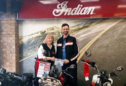 (L) Kerry Whitaker, Business Development Manager, TMO (R) James Tonks, District Sales Manager, Indian Motorcycle UK